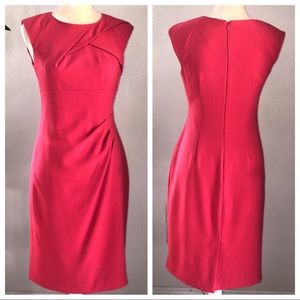 Adrianna Papell Pleated Crepe  Dress Size 4 Red